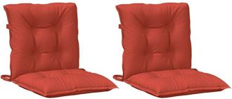 vidaXL Cojines Silla Respaldo Bajo 2 Ud Tela Rojo Melange 100x50x7 Cm Vidaxl