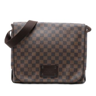 Louis Vuitton Pre-owned Womens Damier Ebene Brooklyn Mm - Dark Brown Textile - One Size