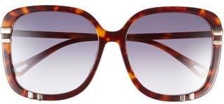 Chlo&eacute; 59mm Square Sunglasses in Havana Havana Blue at Nordstrom Rack