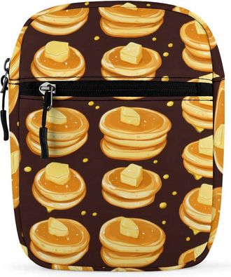 Generic Pancakes Pattern Trendy Crossbody Bag for Men Women Small Satchel Men Sling Adjustable Shoulder Strap Messenger