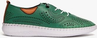 Lotus Womens Lotus KATYA Womens Bungee-Lace Trainers Green - Size: 4