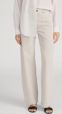 Frame Denim The Bow High Waist Wide Leg Utility Jeans in Flax at Nordstrom, Size 26