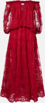 Zimmermann Luna off-shoulder floral lace gown