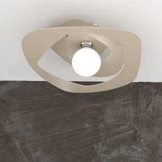 Top-Light Plafoniera Moderna Warped Metallo Sabbia 1 Luce E27 D.50cm