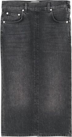 Haikure Kim Midi Rok - Dames - Spijkerrokken - Zwart - W25 - Katoen - Rokken