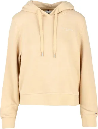 Tommy Hilfiger Beige Cropped Hooded Sweatshirt