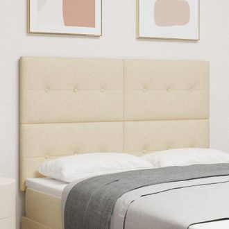 vidaXL Headboard Button Tufted Cream 160 cm Fabric vidaXL