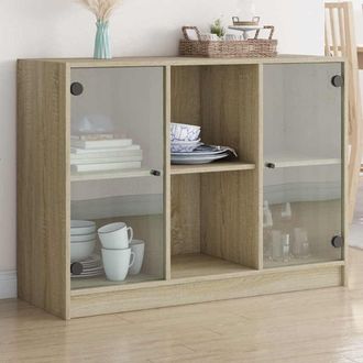 Berkfield Home Sideboard Sonoma Oak 102x37x75.5 cm Engineered Wood in Brown