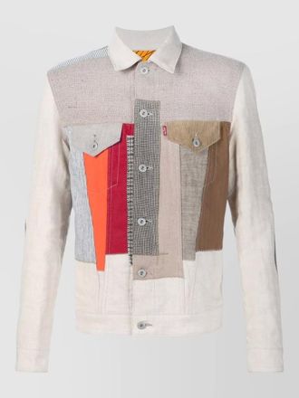 Junya Watanabe patchwork jacket long sleeves chest pockets