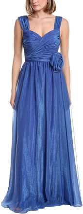 Rene Ruiz Off-The-Shoulder Draped Tulle Gown