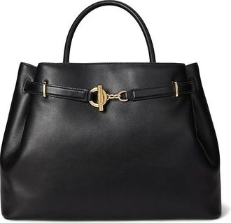 Lauren Ralph Lauren Leather Large Blaike Satchel Satchel Womens Handbags Black