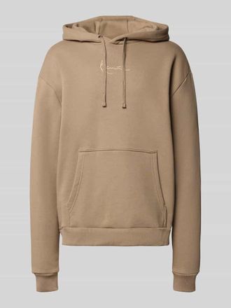 Karl Kani Hoodie mit Label-Stitching in Taupe, Größe XXL