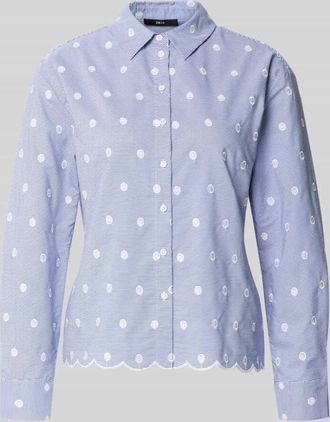 Zero Regular Fit Hemdbluse mit Allover-Stitching in Bleu, Gr&ouml;&szlig;e 34