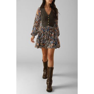 Flying Tomato Print Long Sleeve Dress in Black at Nordstrom Rack, Size Small