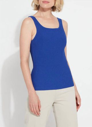 Lyss&eacute; Avril Ribbed Tank Top In Cobalt Blue