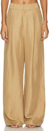 Smythe Pleated Trouser In Khaki