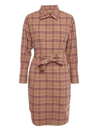 Burberry checkered button-down shirt dress - Neutrals