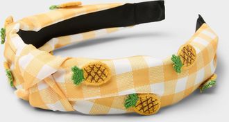 Simons Womens Appliqu&eacute; fruity gingham knotted headband