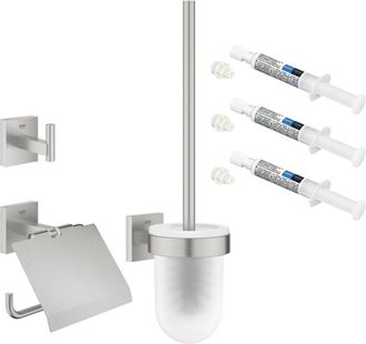 GROHE Set De Accesorios Para Wc 3 En 1 Grohe Start Cube Supersteel + 3 Grohe Quickglue