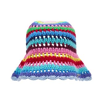 Ganni Striped Crochet Bucket Hat - female - Ganni - Accessories - Multicolor - XS/S - Accessories
