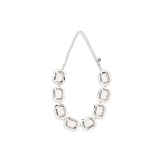 Self Portrait Crystal Statement Necklace - Silver