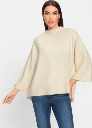 Heine 3/4 Arm-Pullover HEINE Pullover, Damen, Gr. 32/34, beige (champagner), 50% Viskose, 28% Polyester, 22% Polyamid, unifarben, Pullover 3/4 Arm-Pullover