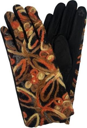MARCUS ADLER Flower Print Knit Touchscreen Compatible Gloves in Rust at Nordstrom Rack
