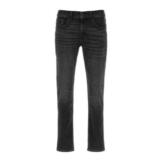 7 For All Mankind Straight Jeans, male, Black, Size: W31 Slimmy Tapered Jeans