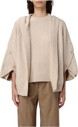 Max Mara Truien & Vesten, Dames, Beige, M, Relaxed-Fit Cape Stijl Vest