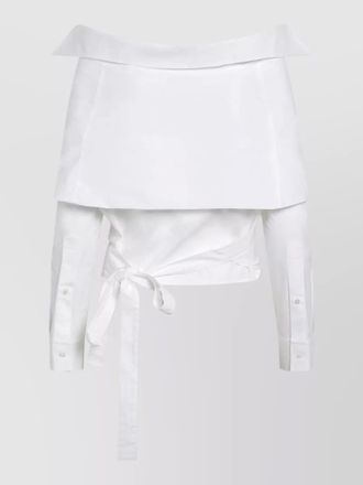Balenciaga off shoulder wrap top asymmetric hem