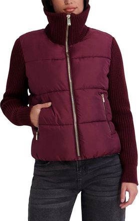 Kensie Mixed-Media Puffer Jacket