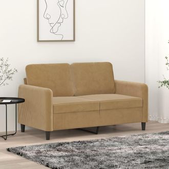 vidaXL Sof&aacute; De 2 Plazas Terciopelo Marr&oacute;n 120 Cm Vidaxl