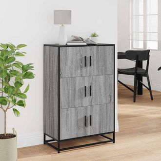 Berkfield Home Highboard Grey Sonoma 68x35x106.5 cm Engineered Wood & Metal