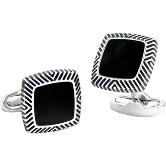 Link Up Onyx Soft Square Cufflinks in Black at Nordstrom