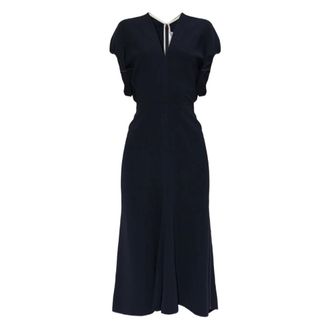 Victoria Beckham Dames, Jurken, Blauw, Maat: S Viscose