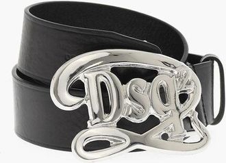 Dsquared2 Leather Belt with Logo Buckle 40mm size 105