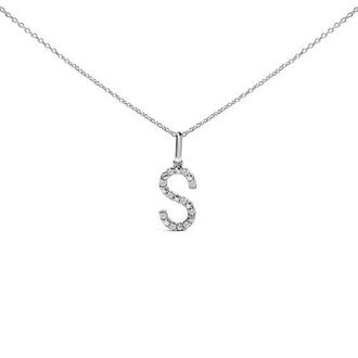 House of Brilliance Sterling Silver Diamond Accent A-Z Initial Pendant Necklace in Sterling Silver |S at Nordstrom