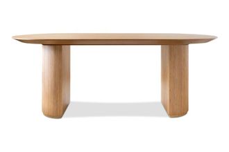 PIB Mesa de comedor de madera clara 8 plazas
