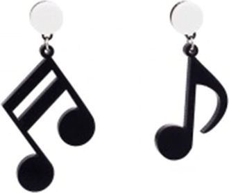 Generic Acrylic Musical Note Stud Earrings Fun Asymmetrical Music No