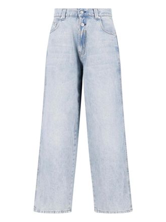 Gimaguas Light Blue Wide-Leg Cotton Denim Jeans