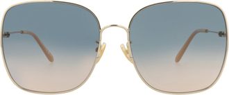 Chlo&eacute; Square-Frame Metal Sunglasses