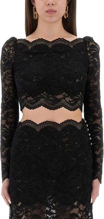 Paco Rabanne Cropped Lace Top-Donna