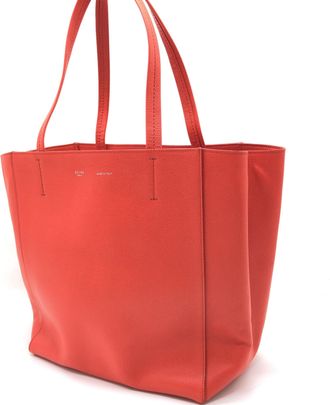 Celine Cabas Phantom Red Pebbled Leather Tote Womens Bag (Pre-Owned)