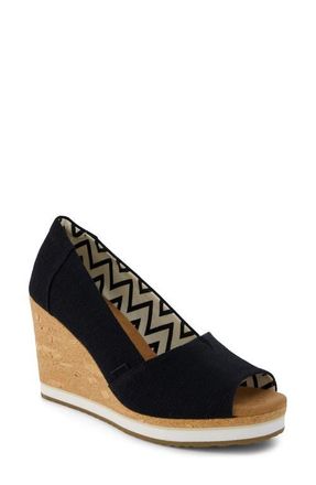 Toms Essential Wedge Pump in Black at Nordstrom, Size 6.5