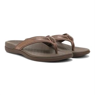 Vionic Womens Tide Flip Flop In Bronze