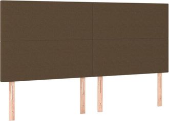 vidaXL Cabeceros 4 Unidades De Tela Marr&oacute;n Oscuro 100x5x78/88 Cm Vidaxl