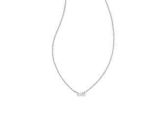 Kendra Scott Juliette Pendant Womens Necklace Womens Necklace Rhodium White Crystal