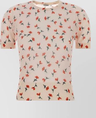 Jil Sander cotton blend t shirt floral motif