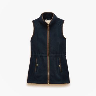 Joules Heritage Longline Womens Gilets Navy - Size 14 UK