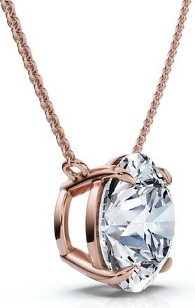 Pompeii3 3Ct Floating Diamond Solitaire Pendant 14k Gold 18 Womens Necklace Lab Grown